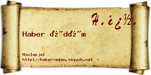 Haber Ádám névjegykártya